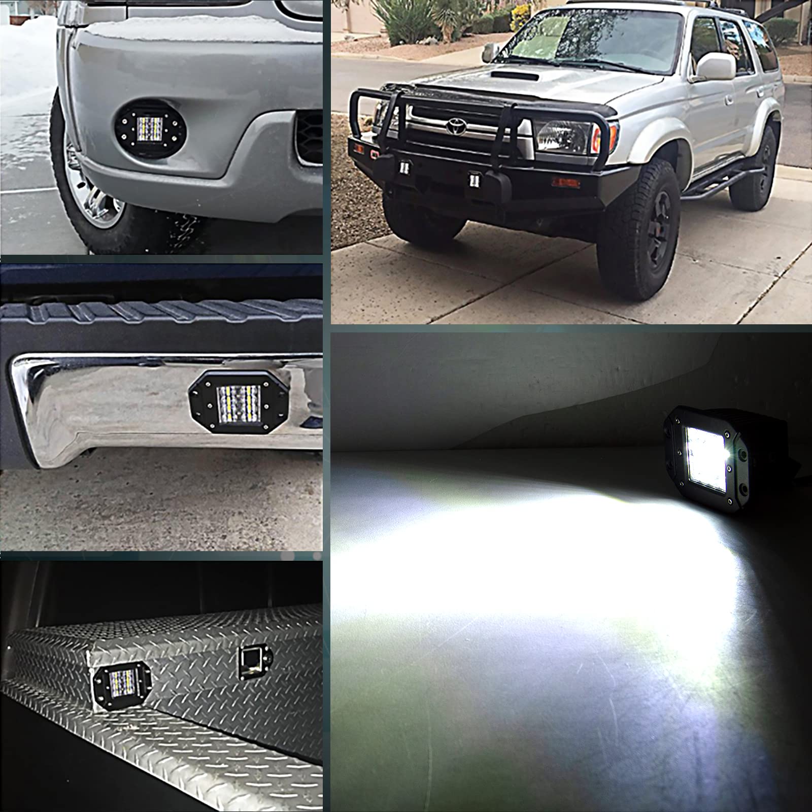 RIGIDON 2 reflektory robocze LED, 12 V, 24 V, 13 cm, 42 W, oświetlenie offroad, do samochodów typu SUV, ATV, traktorów, ciężarówek, 4 x 4 reflektory przeciwmgielne, światło robocze 6000 K