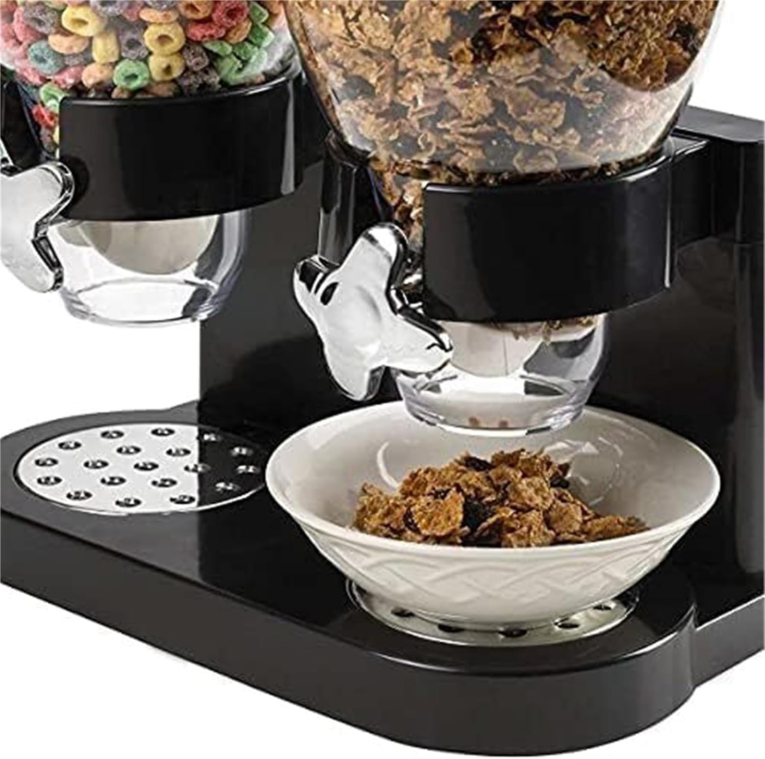 Large Triple Cereal Dispenser - 3 Pack 2L Large Cereal Containers Storage Airtight, Nuts & Candy - Commercial Grade Food Dispenser with Canisters for Kitchen Organization image 3