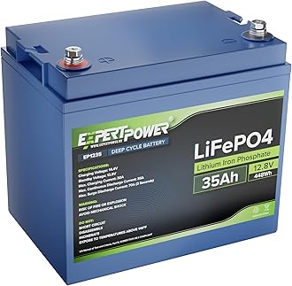 12V 35Ah Lithium LiFePO4 Deep Cycle Rechargeable Battery | 2500-7000 Life Cycles & 10-Year Lifespan | Built-in BMS | RV, Solar, Marine, Overland, Off-Grid, Scooter
