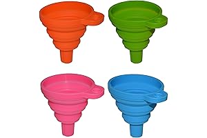 Pack of 4 Collapsible Silicone Travel Funnels