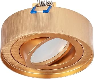 EDO Adjustable Round Recessed Ceiling Spotlight Gold SKAND MINI - Modern Aluminium Compatible GU10 Downlight ø95x30mm- Flush Mount Ceiling Light for Living Room, Kitchen, Hallway, Bedroom, Office