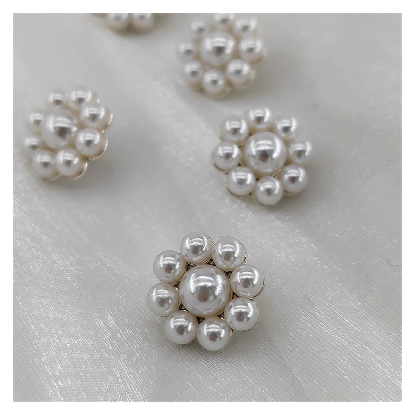 CVBFGH Botones Elegantes de imitación de Perlas de 15MM for Ropa, decoración de Moda, Hermosos Botones de Costura de Flores