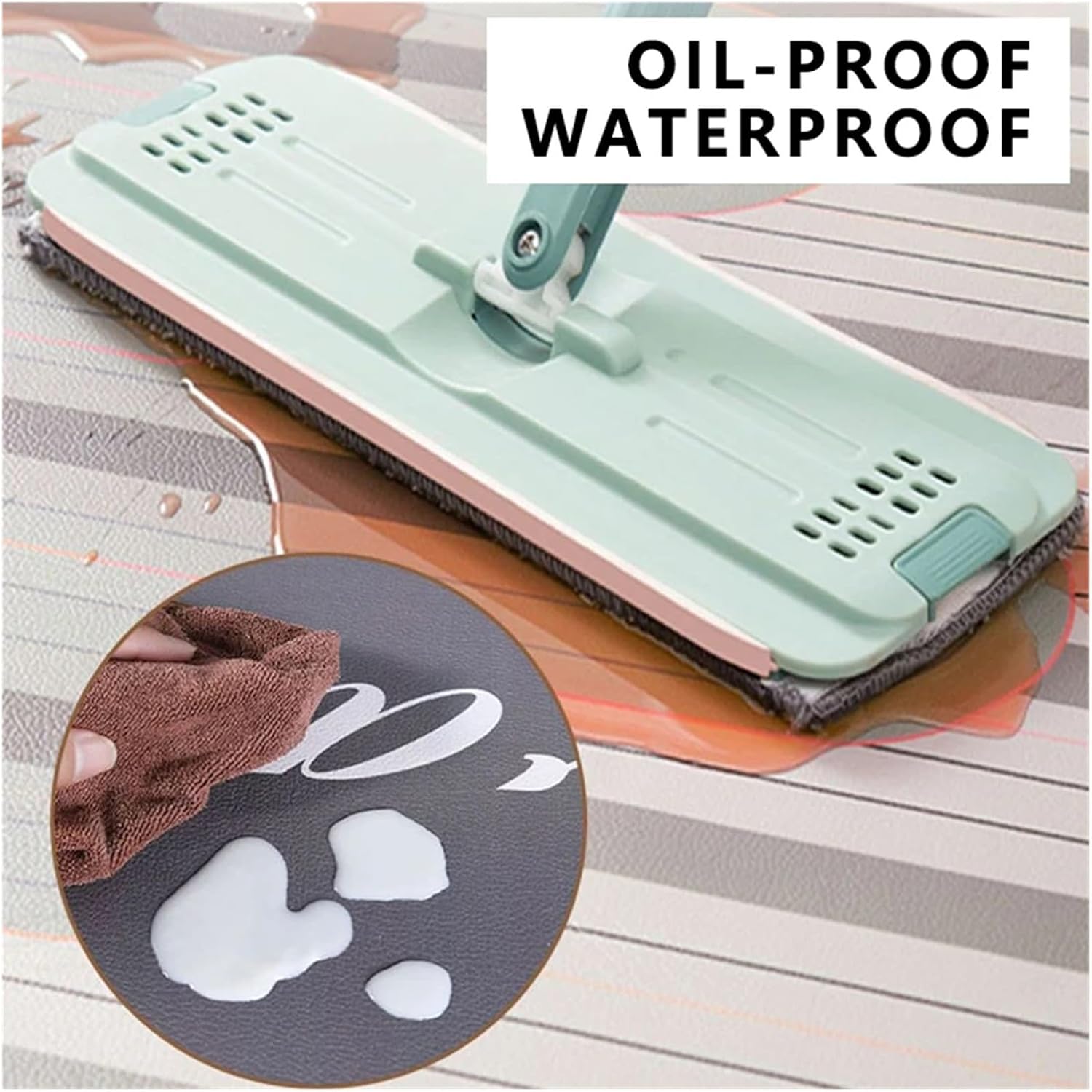 Carpet for Kitchen Floor Mat Waterproof Oil-Proof PU Leather Rug Non-Slip Home Decoration Area Rugs for Kitchen, Floor, Office(Color 1,160x230cm)