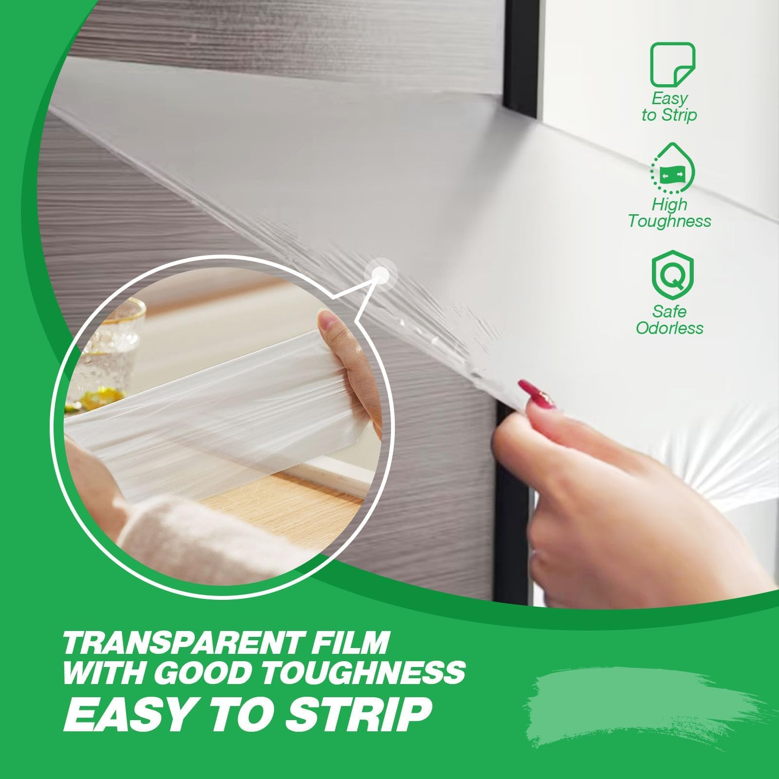 E-SDS Cinta líquida de enmascaramiento, 95.98 onzas líquidas para pintura de ventanas, revestimiento transparente pelable con un cepillo y rodillo