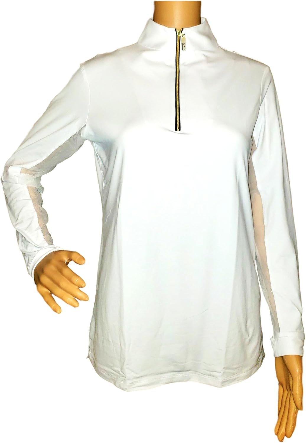 Tailored Sportsman Icefil Ziptop Shirt White/Gold Small