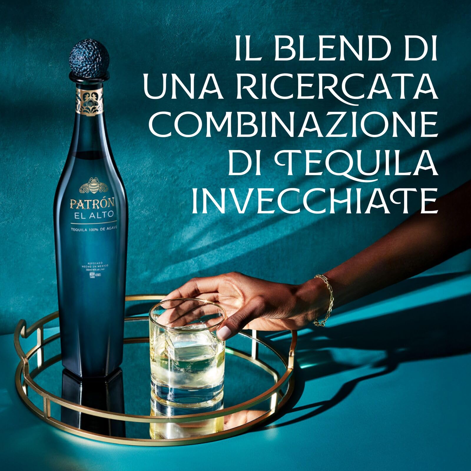 PATRÓN EL ALTO Pregiata Tequila Reposado, 40% vol., 1750 ml / 1,75 L, Realizzata a Mano in Piccoli Lotti dal 100% di Agave Blue Weber a Jalisco, Messico