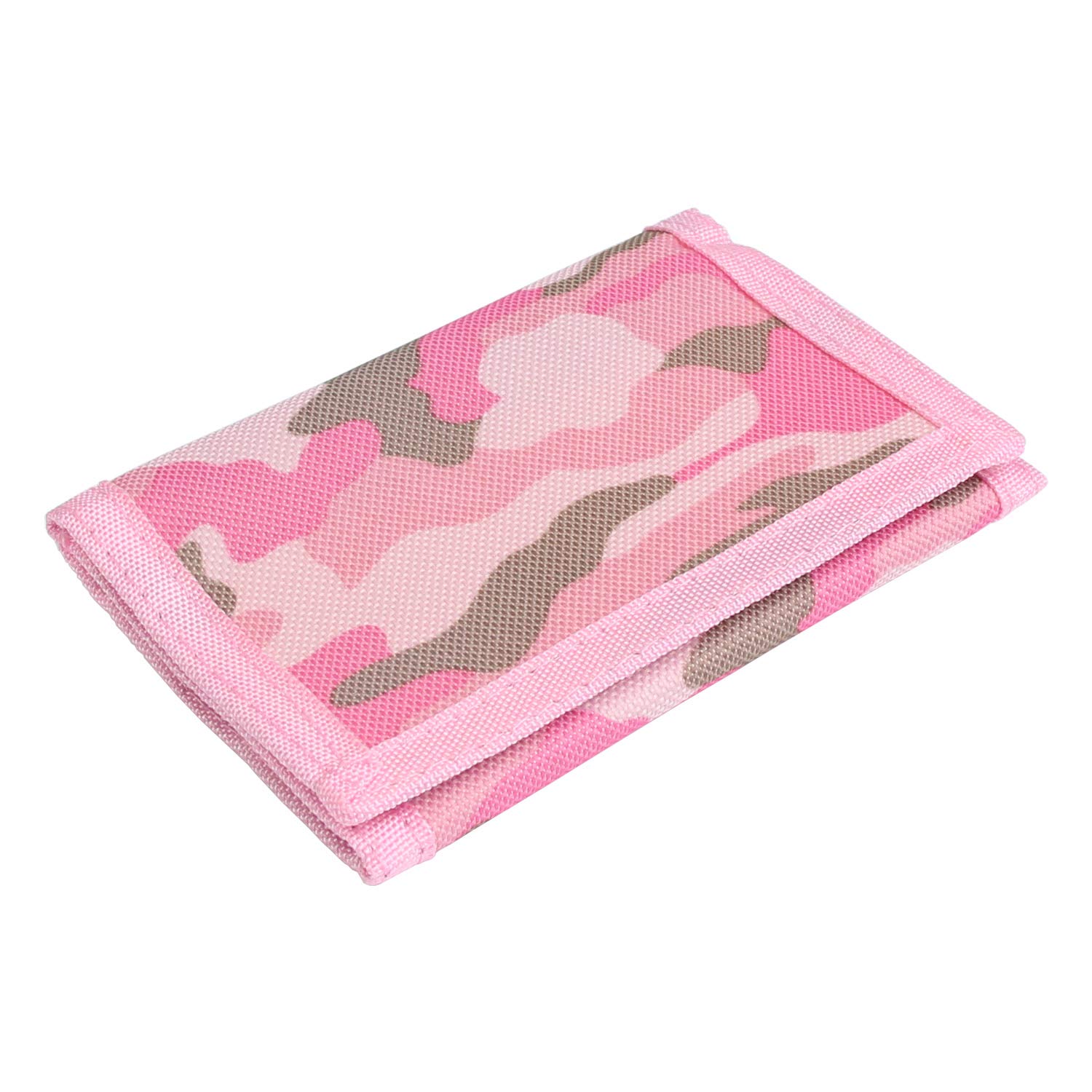 JONYEE RFID Wallet Camouflage Wallet Nylon Trifold Wallets for Men,Mini Trifold Coin Purse with Zipper for Kids, Pink, S, Rfid Wallet