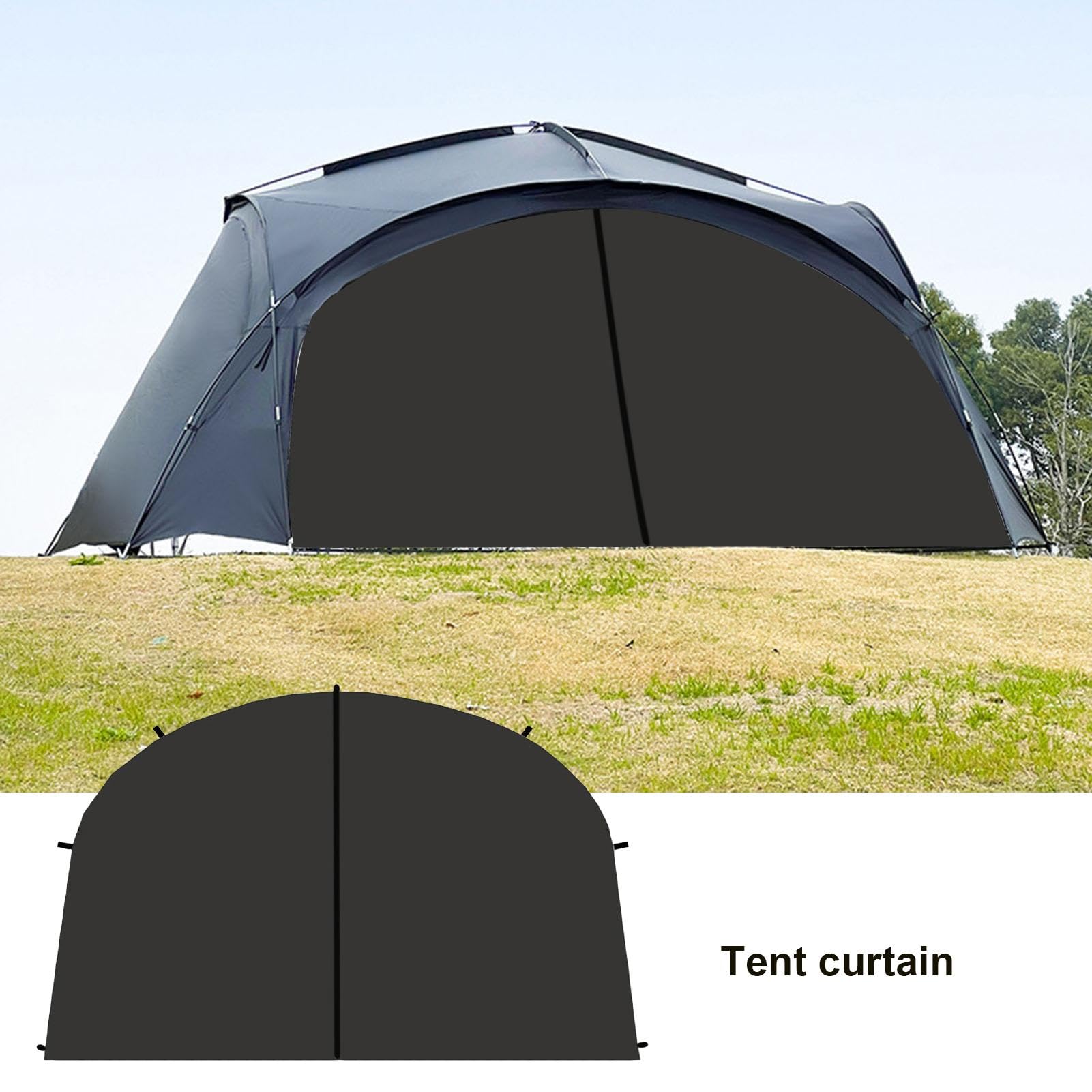 zelt vorhang Outdoor-Vorhänge für Zelt, Sonnenschutz-Zeltvorhänge, wetterfestes Zeltzubehör, Sichtschutz, Kuppelzeltnetz, Sonnenlicht-Block-Vorhang für Camping, export-fuji-europe Color:Space Gray & Black Spotcheck | Madeira -