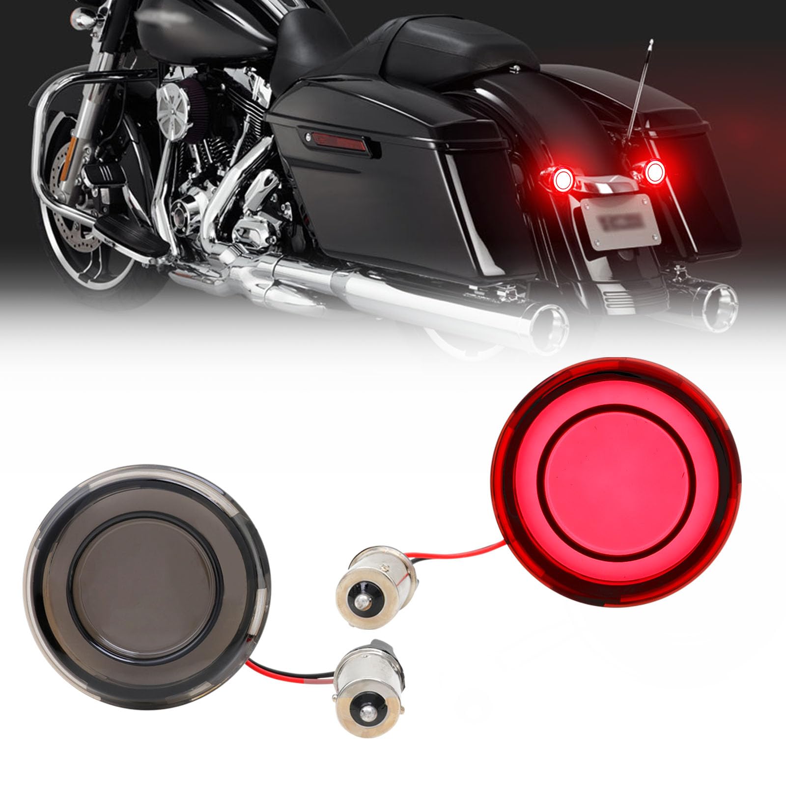Photo 1 of DREAMIZER Motorcycle 1156 Led Turn Signal Lights Front Rear 2 Inch Bullet Smoked Lens Daytime Running Lights Brake Lights Compatible with Harley Softail Touring Dyna Sportster Road King Electra Glide