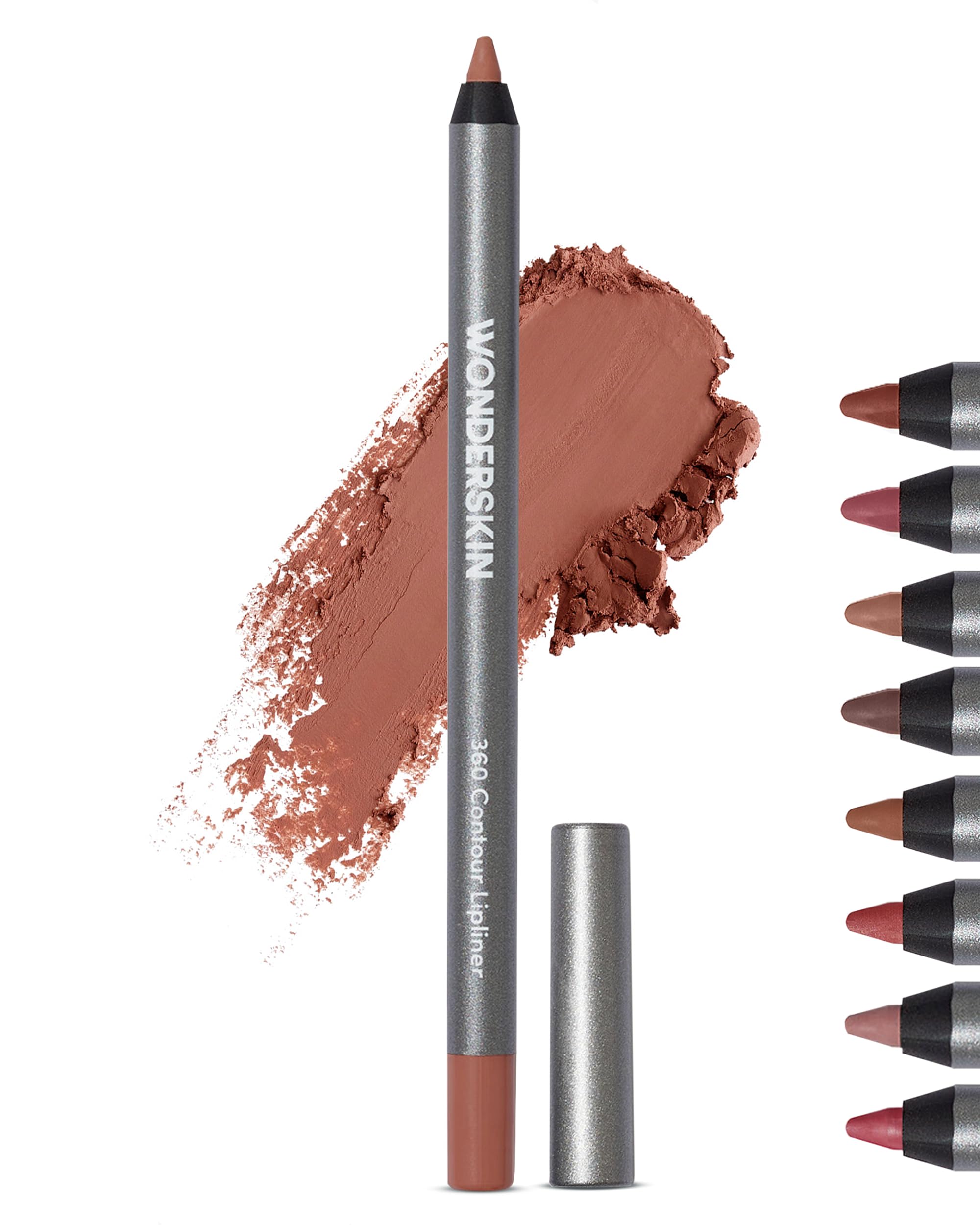 WonderskinLip Liner Pencil - 360 Contour Lipliner, Long Lasting, Sharpenable, Waterproof and Transfer-Proof Brown Lip Liner Pencil (Saddle)ClimatePartner certified