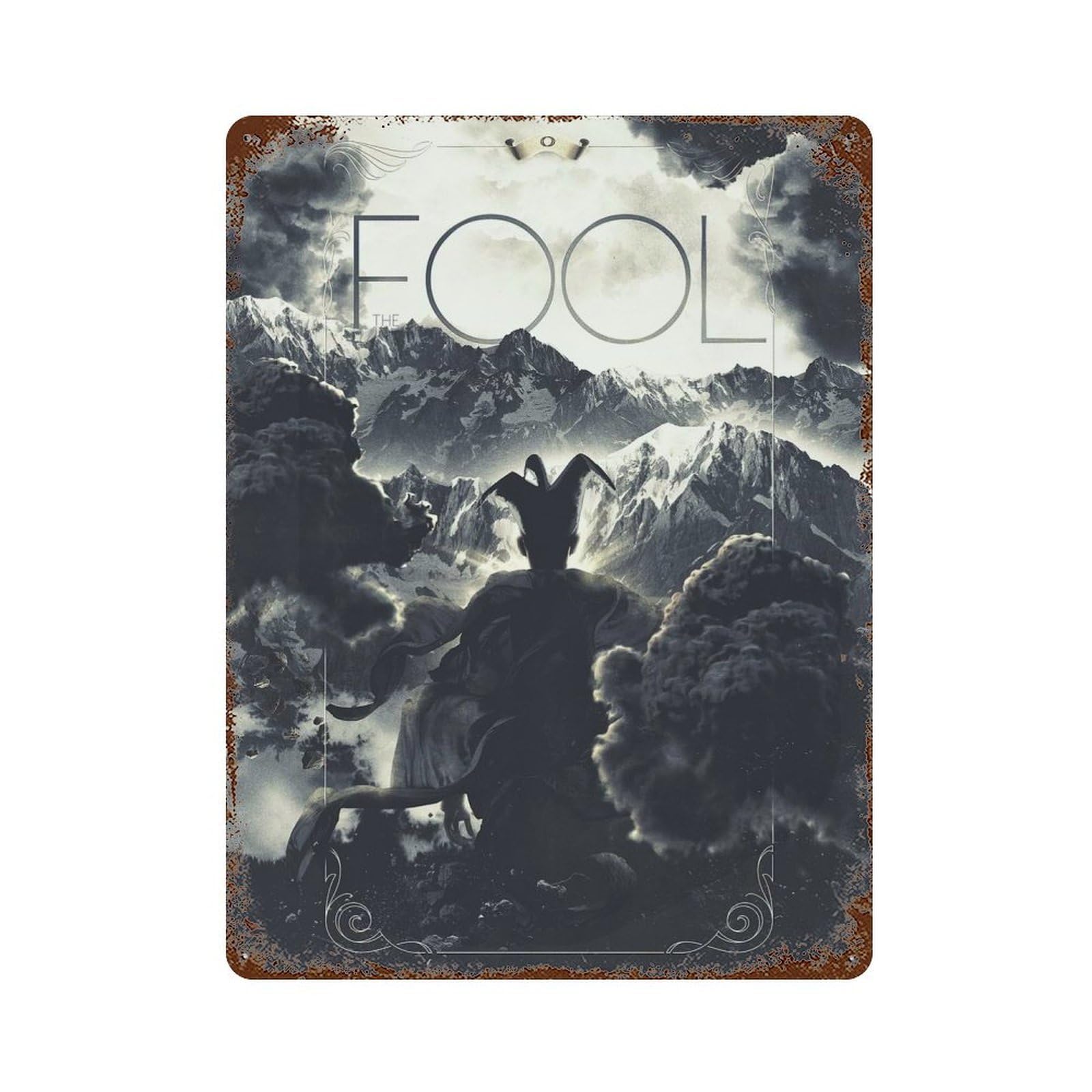 The Fool Rust Effect Tin Sign 15.7"x11.8", Rustic Home Decor for Cafe, Home Bar And Lounge Decor
