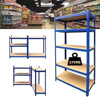 YouseaHome Heavy Duty Racking Shelves Garage Shelving Units with 150cm x 70cm x 30cm for Storage,5-Tier Storage Racks,875KG Capacity fits Workshop, Shed, Office,Blue