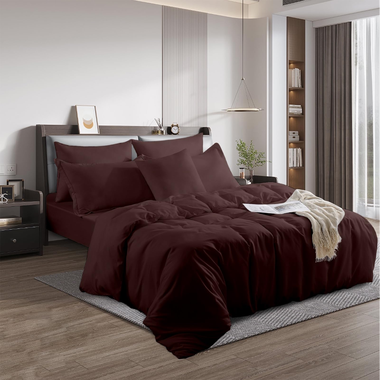 Rohi Chocolate Rohi® Non-Iron Single Duvet Cover Set – 180Tc Polycotton Percale Duvet Cover With 2 Pillow Cases (Chocolate)