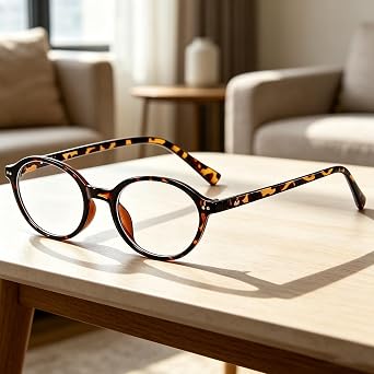 Blue Light Blocking Glasses, Vintage Oval Computer Glasses Small Frame, Anti Eye Strain Lightweight Eyewear for Reading Screen Work Women Men