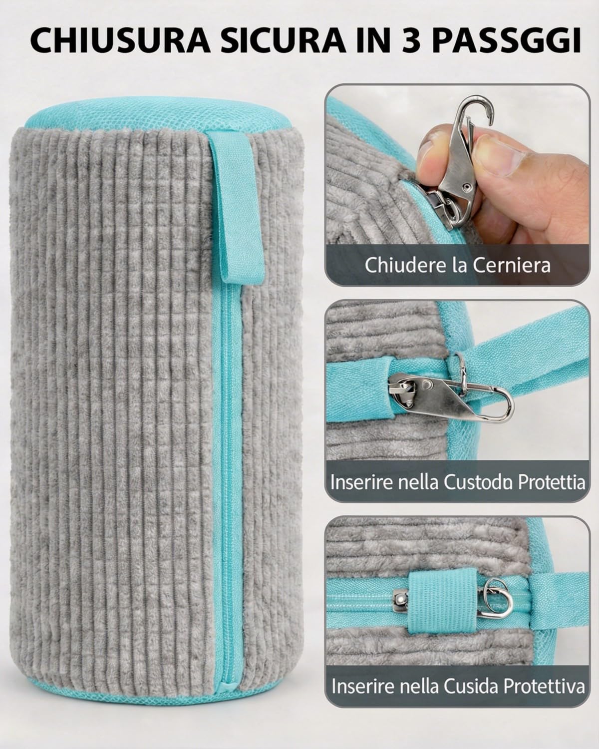 Set da 2 Sacche per Lavatrice con Chiusura Lampo Bloccabile, Lavabile in Lavatrice, Pulizia a 360°, Protezione Scarpe Sportive, Bianca, Grigio