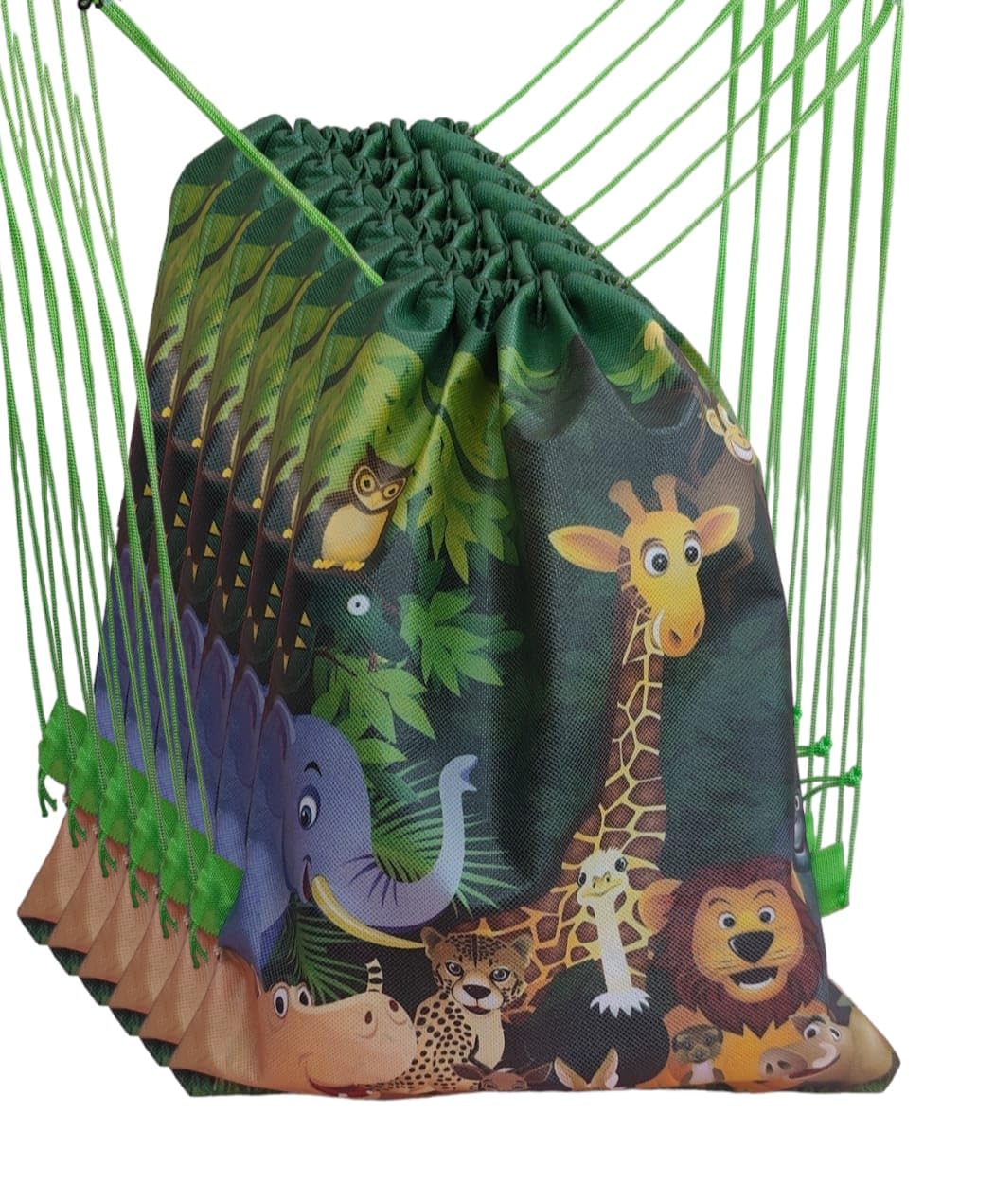 Jungle Animal Drawstring Sack Bags for KIDS, Haversack bags for return gift, Printed Gift Bags for Gifting, Dori bags for kids, Drawstring Backpack Bag, String bags for return gifts-image-40
