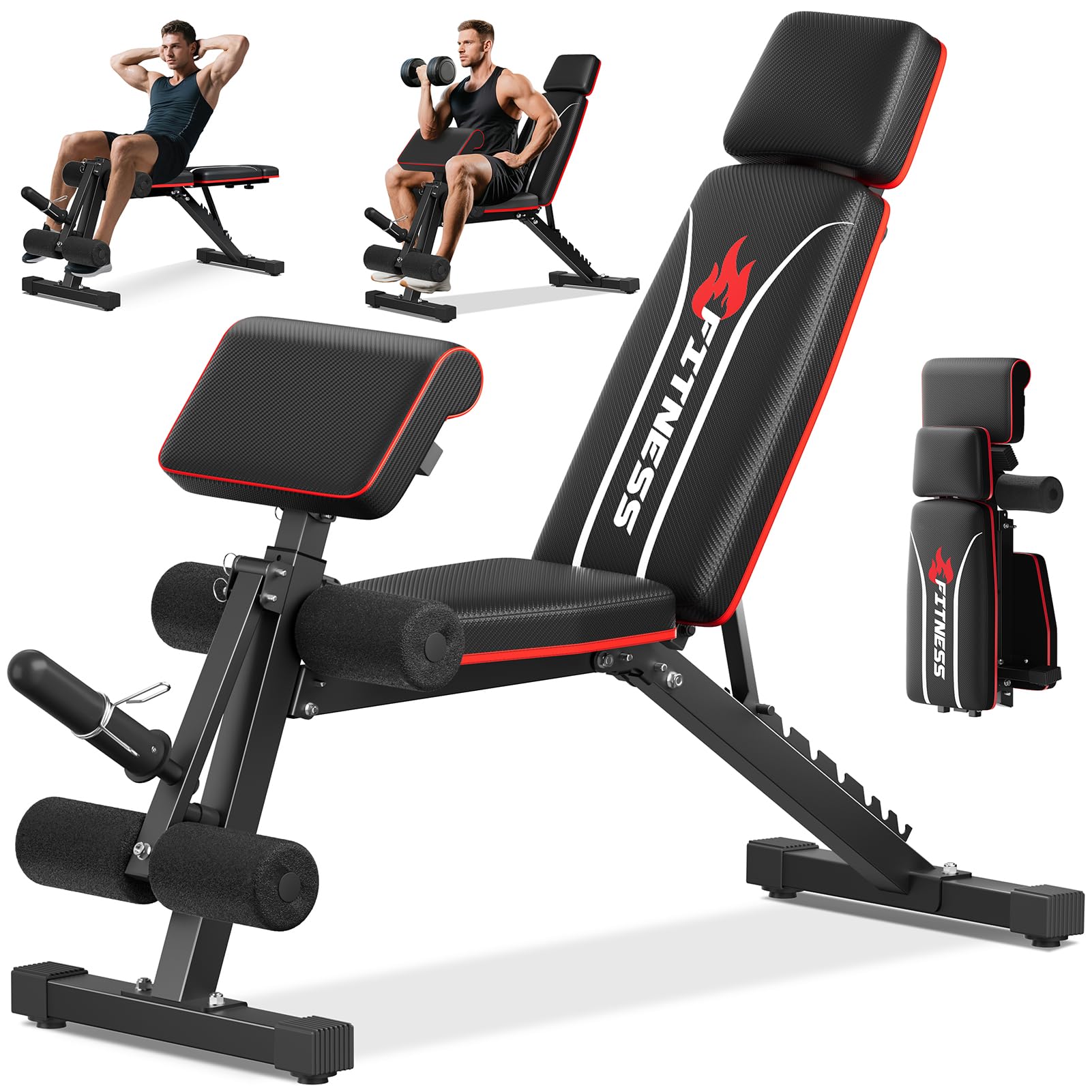 TYRSEN Foldable Adjustable Weight Bench