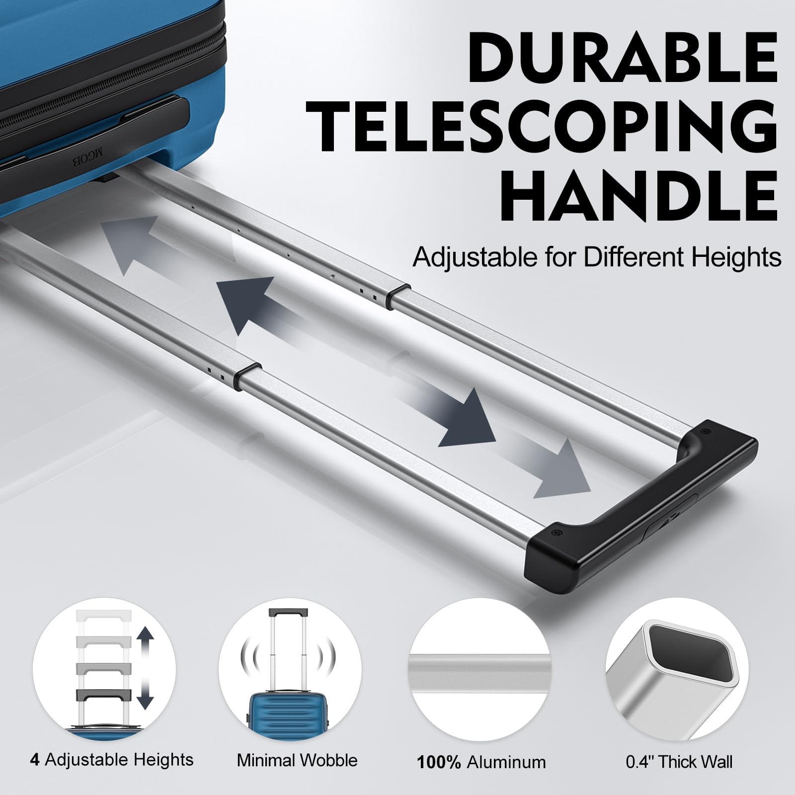 Valigia Bagaglio a Mano Trolley Rigido Valigie da Cabina 4 Ruote Universale TSA Lucchetto Ultra Leggero