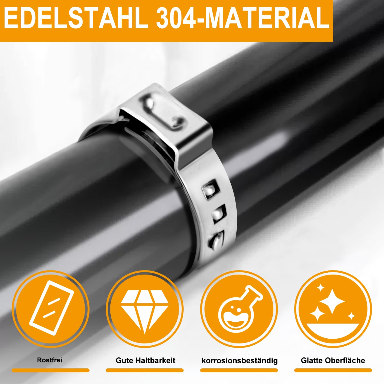 160PCS Einohr-Schlauchschellen aus Edelstahl mit Schlauchklemmzange – 14 Größen (5.3-33.1mm) | Robuste Klemmschellen für Schläuche