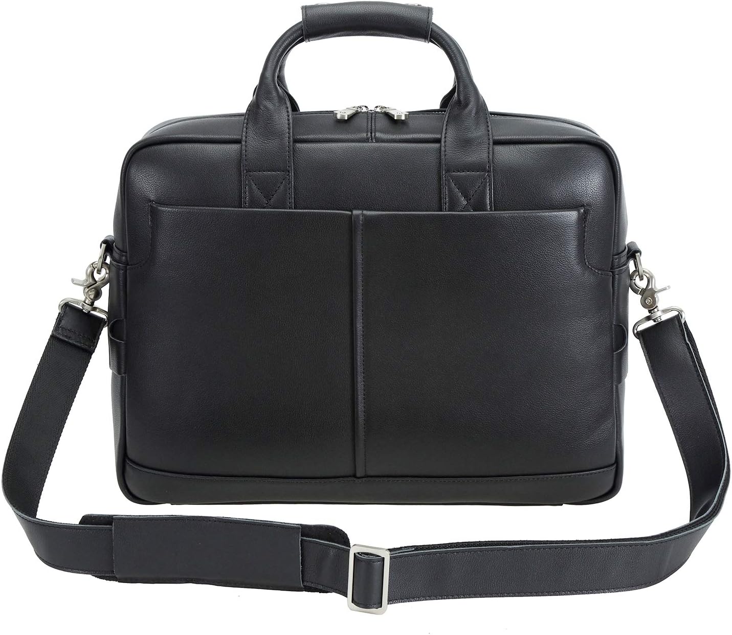 Polare Leather Briefcase for Men Business Travel Messenger Bags 15.6 Inch Laptop Bag YKK Metal Zipper