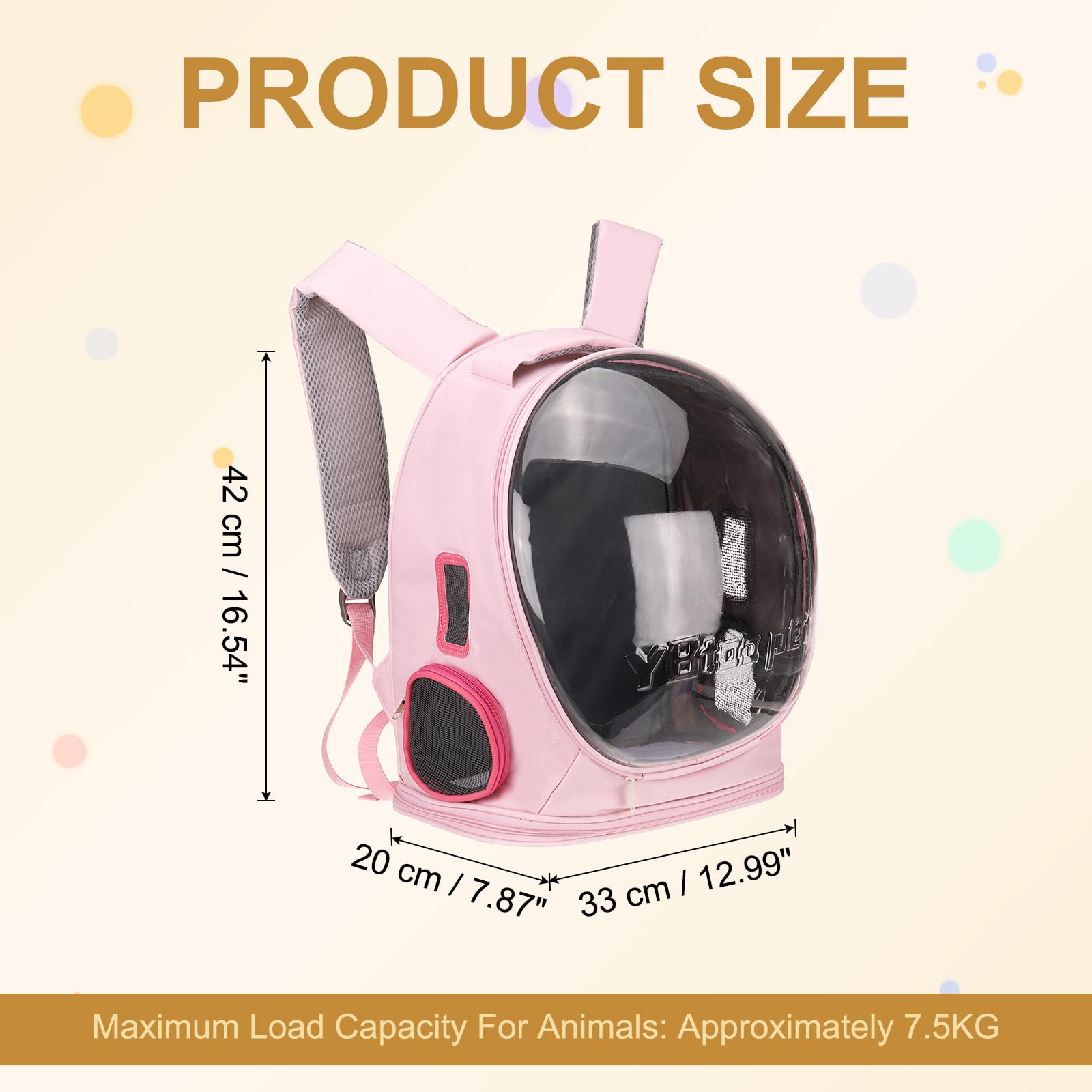 QUARKZMAN Mochila Transportadora para Mascotas, Portátil Y Ventilada, Tela Oxford, Bolsa De Viaje para Perros Y Gatos con Cubierta Transparente 12.99", (Rosa, 1 Pieza), Diseñada.