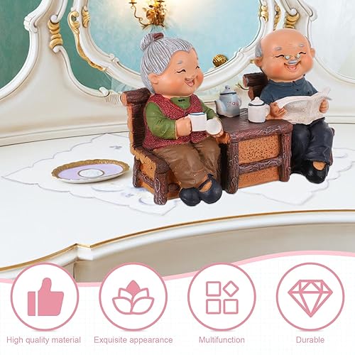 Miniatura 3 de Figuras de aniversario para ancianos, figuras en miniatura, estatua de abuela, abuelo, pequeñas figuras de hadas para abuelos, padres, aniversario,