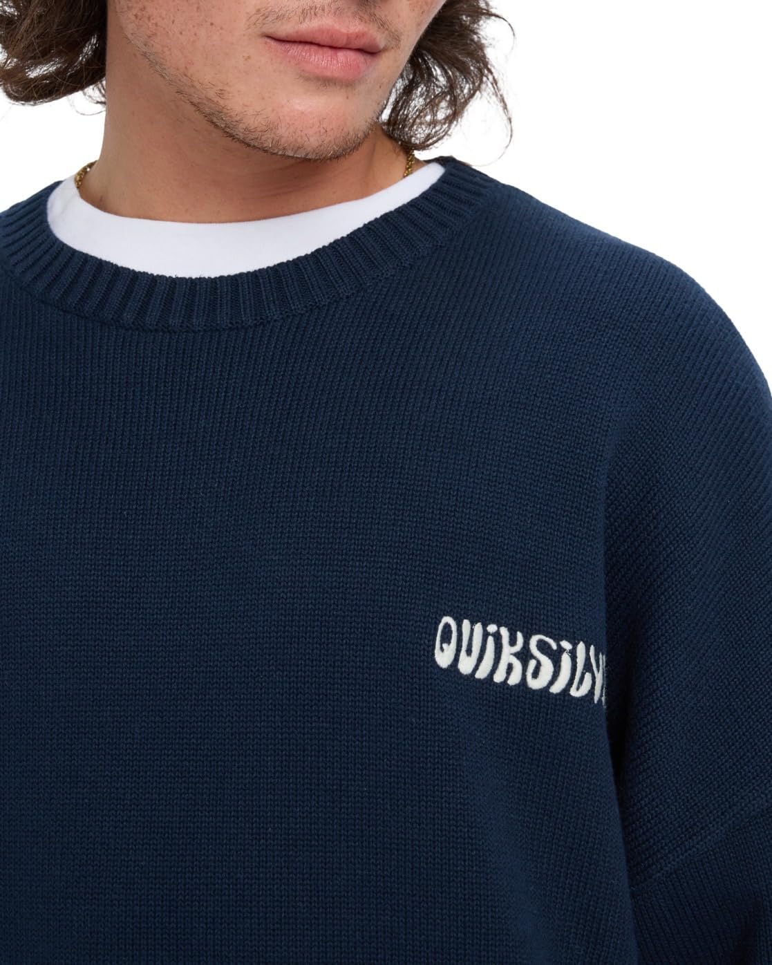 Quiksilver Devils Jacquard Logo - Sweat à col Rond - Homme - S - Bleu