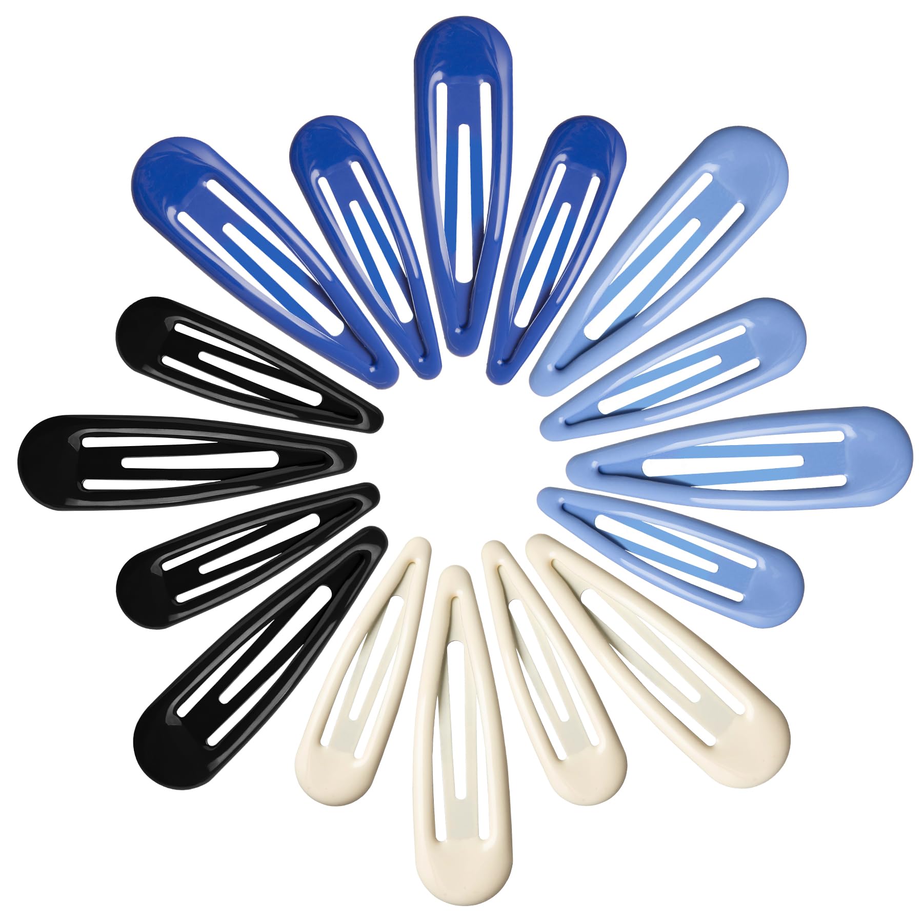 YIERSO Metal Snap Hair Clips, No Slip Hair Clips for Thick/Thin Hair, 16pcs Medium Barrettes for Women Kids Hairstyle Makeup Accessories (8pcs