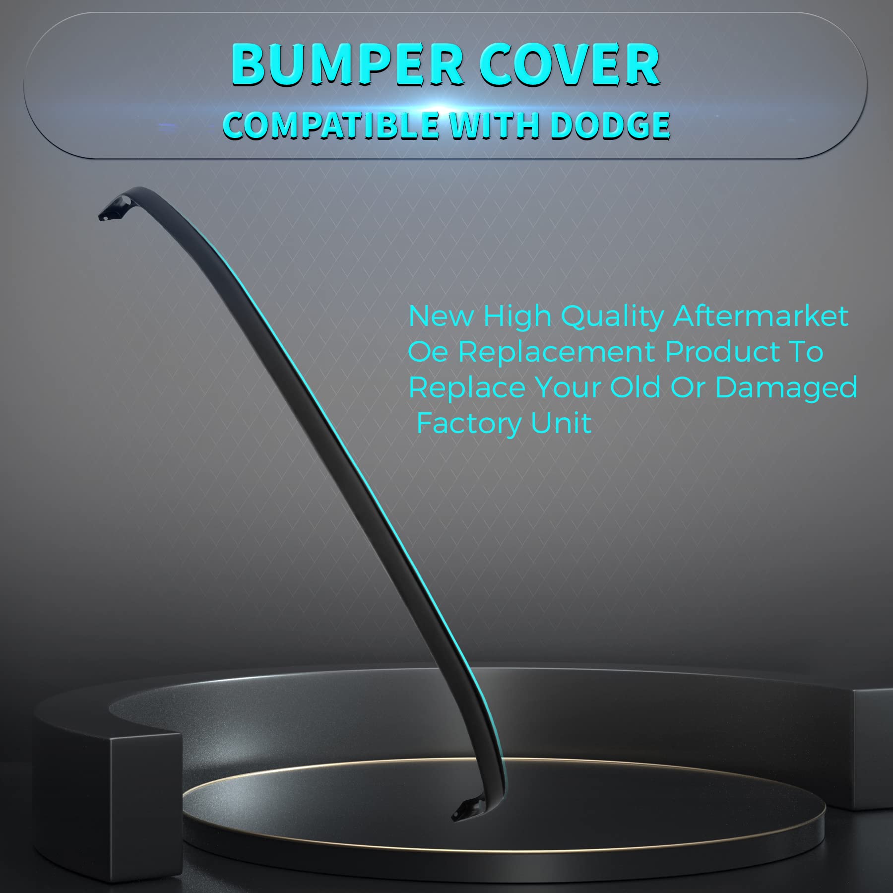 Titanium Plus Autoparts New Replacement Parts Front Upper Bumper Cover Compatible for 94-02 DODGE Ram 1500 2500 3500 Fits CH1000160