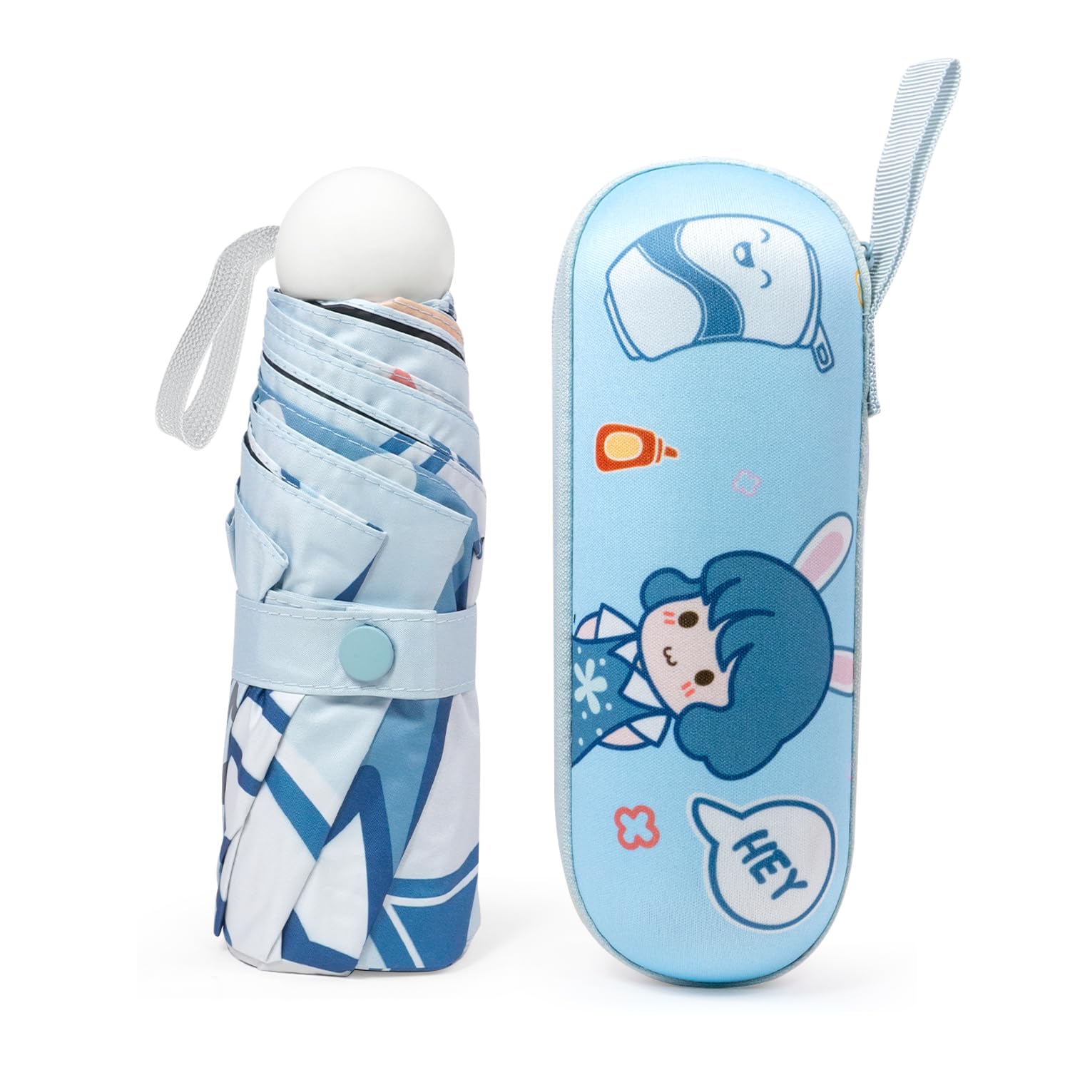 Foldable Mini Cute and Small Capsule Design Umbrella with Capsule Case, Mini windproof 3 folding UV for travel, Nylon Capsule Shape Umbrella For kids Boys & Girls.