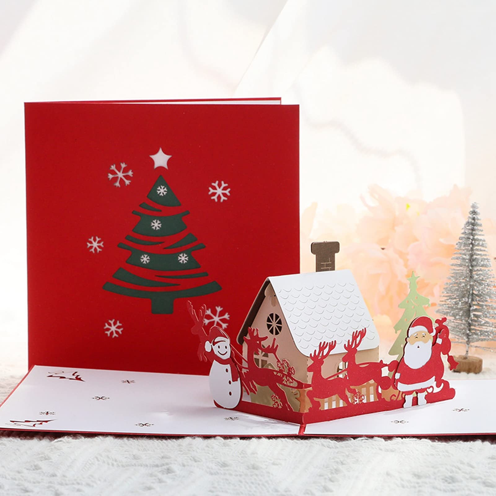 Christmas Pop Up Card With Light And Music 3D Santa Claus Snowman Merry Christmas Card With Envelope For Children Girls Women Man Gift - View #4