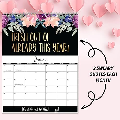 Miniatura 4 de Calendario 2024 para mujeres cansadas con culo, planificador Fu-ck It, divertido regalo mensual de broma para mujeres