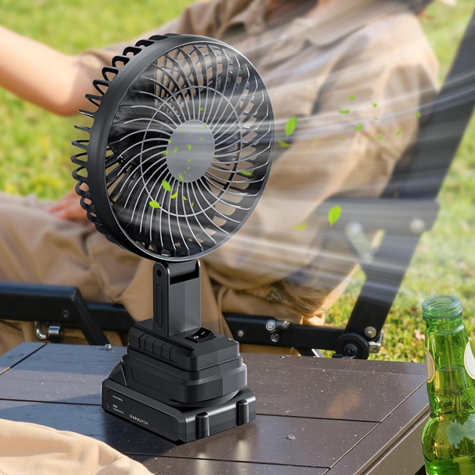 Generico Ventilatore Da Campeggio Ventilatore Portatile A Batteria | Senza Fili Per Golf Spiaggia Barche Tenda Casa Viaggi Pesca Attività All'aperto