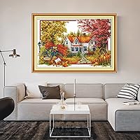 Vista 2 de Maydear kits de punto de cruz estampados gama completa de kits de bordado para principiantes DIY 11CT 3 hebras