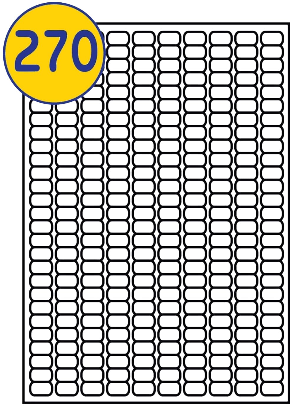 LABELS4U 500 Sheets A4, 270 Labels per Sheet, Size 17.8 x 10mm (135000 Labels)