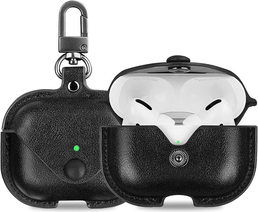 Pro/Pro2 Camouflage Leather case Cover Shockproof with Loss Prevention Clip for Apple Air-Pods Pro/Pro2 Wireless Charging Case (Black)-image-23
