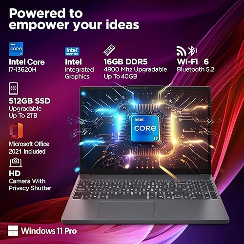 Miniatura 2 de Lenovo Laptop empresarial de 16 pulgadas de nuevo diseño (edición 20252026) con Microsoft Office, Intel Core i7-13620H, 16 GB de RAM, SSD de 1 TB,