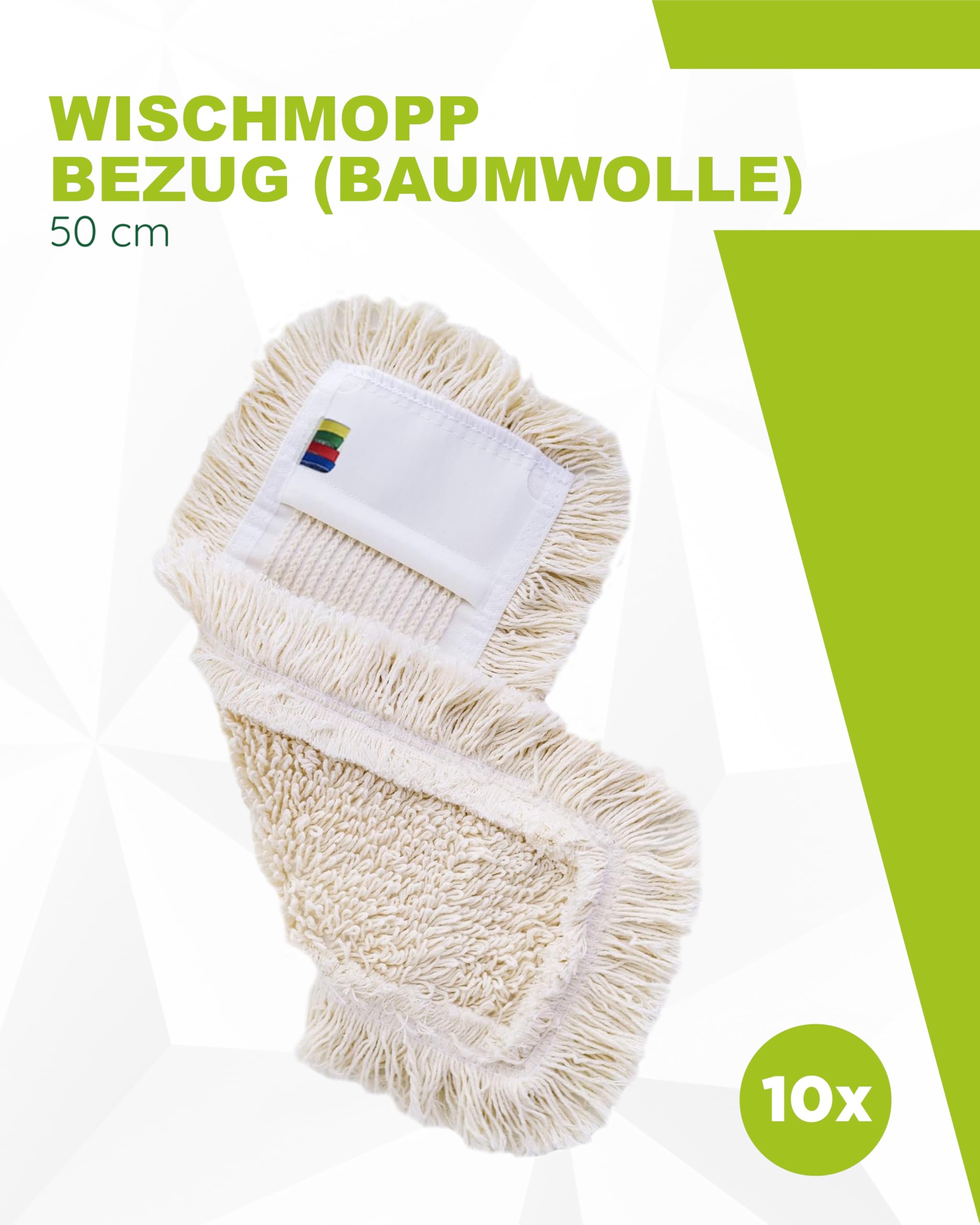 Wisch Star Wischmopp Bezug 50 cm aus Baumwolle in Weiß