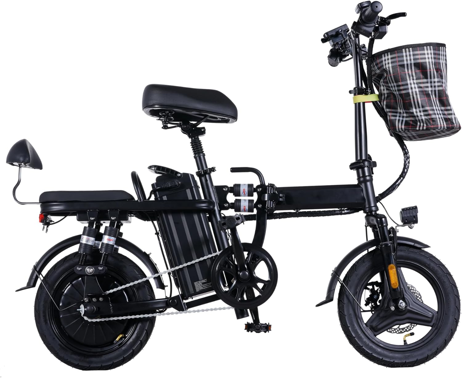 A9 Mini Electrical Bike for Adults and Teenagers, Peak 750W Motor,720Wh Detachable Battery, Max 20MPH Pace,50Miles Vary(PAS),14″ Tires,Foldable,Multi-Shock Absorption, Commuting E-Bikes
