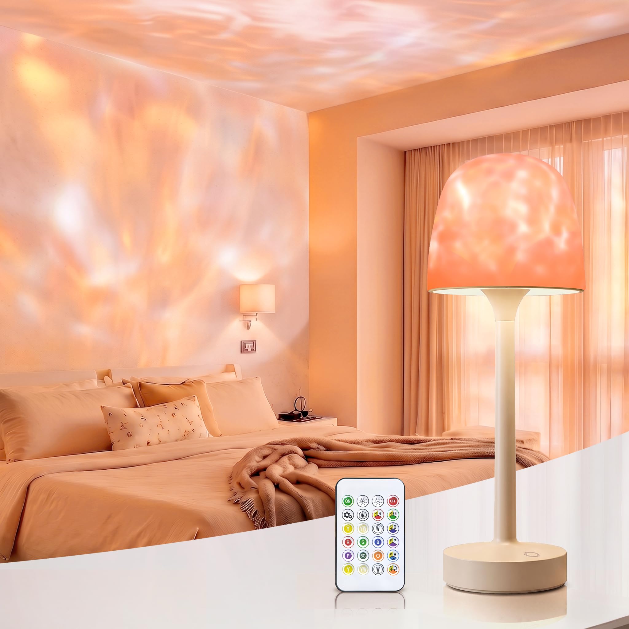UPXNBOR Shower Lamp, Waterproof Rechargeable Table Lamp for Home Ambience