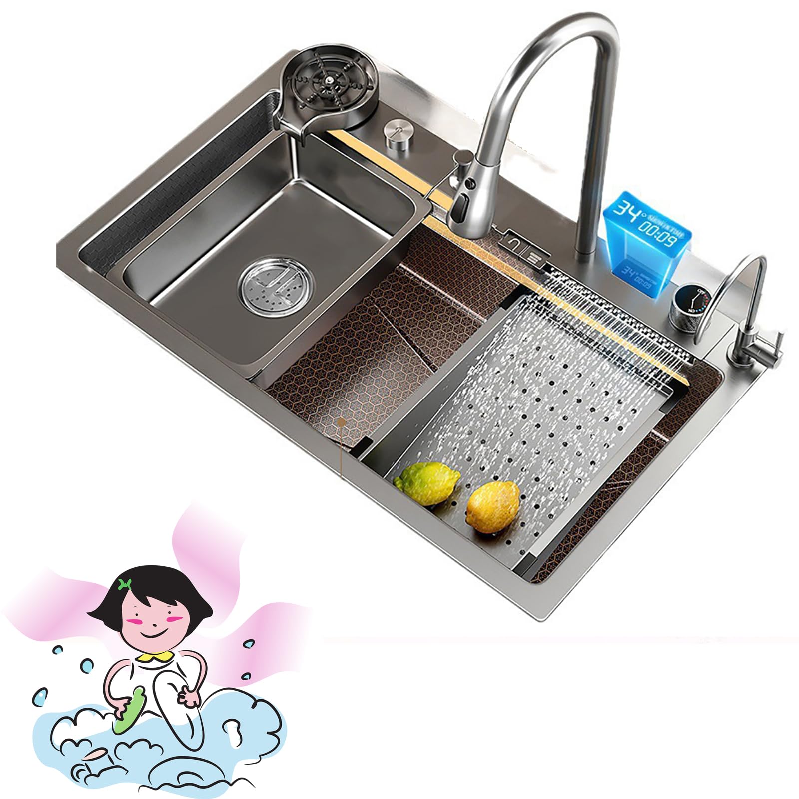 Amazon.co.jp: キッチンシンク ステンレス 大容量シンク 簡易流し台 