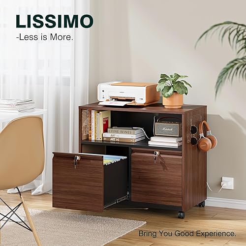 Miniatura 101 de Archivador móvil de 3 cajones con cerradura, archivador debajo del escritorio para oficina en casa, archivadores de metal sobre ruedas para archivo