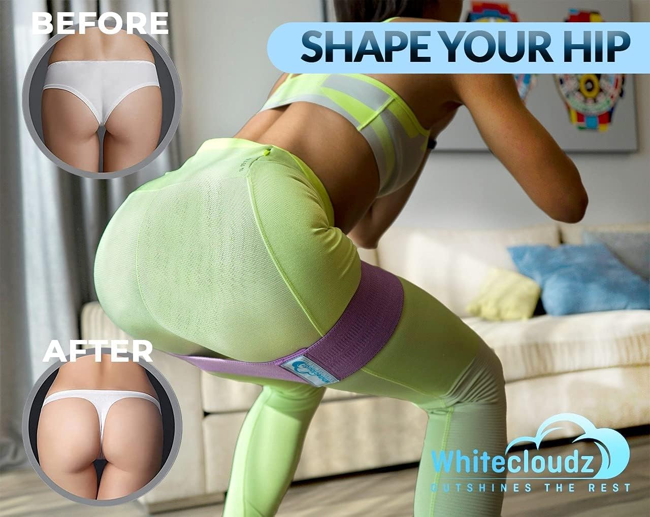Workout Bands for Women, Booty Bands for Working Out, Cloth Resistance Bands, Leg Bands for Working Out Butt, Glute Booty Bands for Women, Butt Bands, Hip Bands for Working Out Butt by WHITECLOUDZ