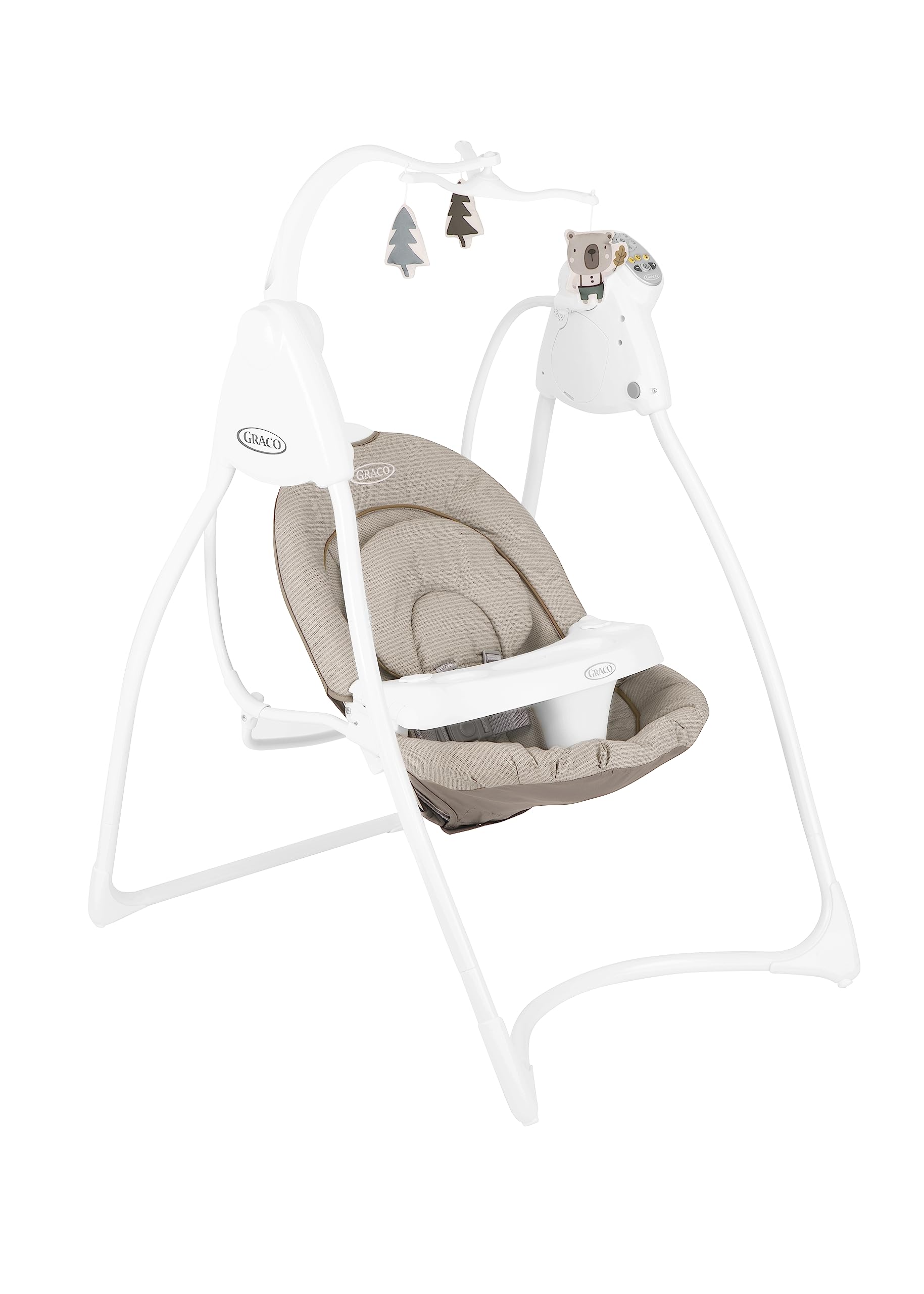 Graco - Lovin' Hug Sdraietta altalena, dalla nascita a circa 6 mesi (9 kg), 6 velocità di oscillazione, reclinabile, 10 melodie e suoni della natura, fantasia Little Adventures