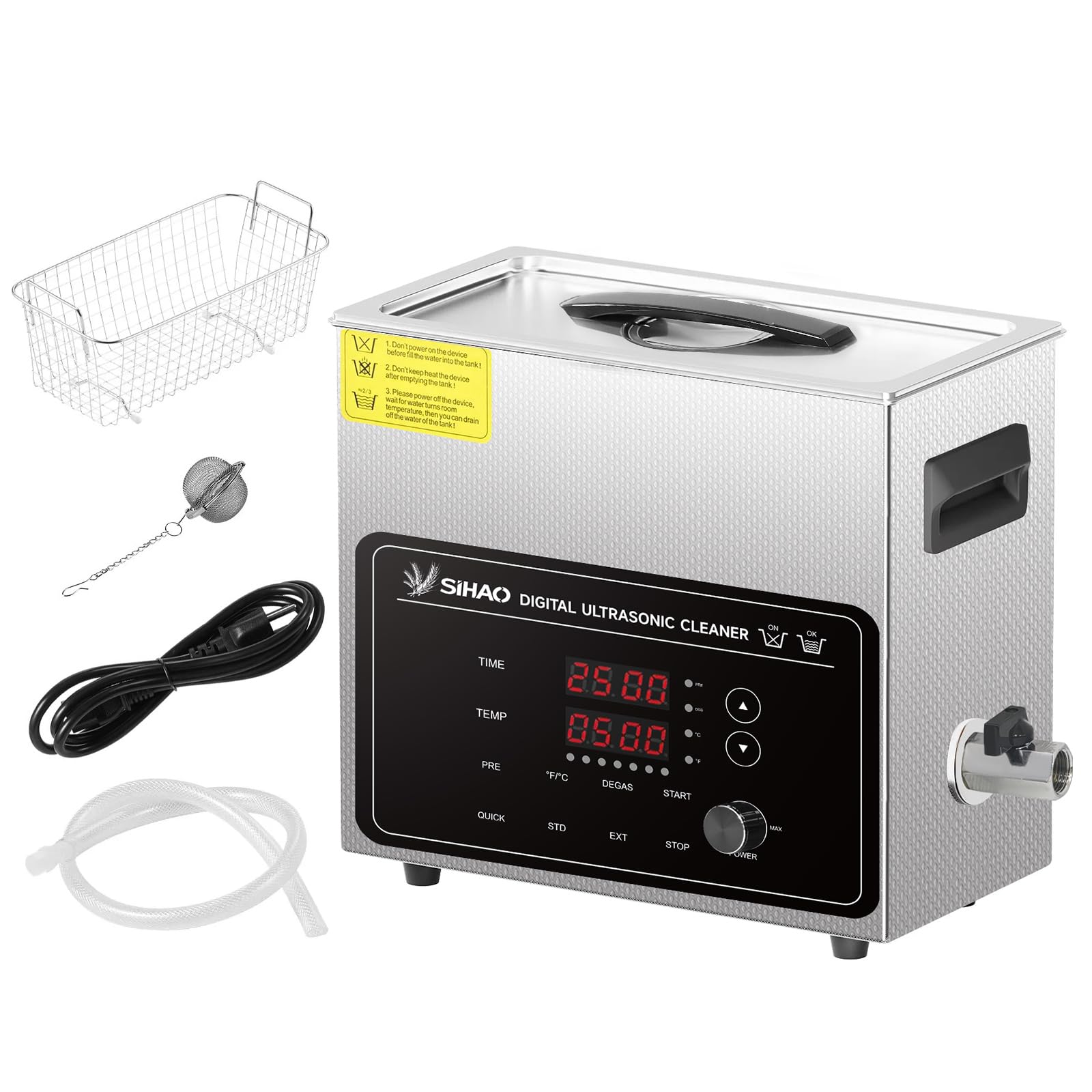 Ultraschallreiniger mit Heiztimer & Korb, Professionelle Digitale Ultraschallreinigungsgerät, Reinigung Ultraschall für Schmuck, Brillen, Uhren usw. (6L)