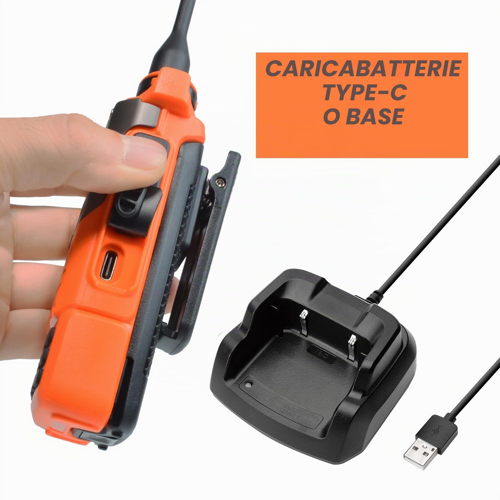 HYS Quansheng UV-K5(8) 5W Dual Band Walkie Talkie, UV-K6 (arancione) Radio a batterie ricaricabili, Radio ricetrasmittente VHF UHF (cuffia leggera, tappo per le orecchie)
