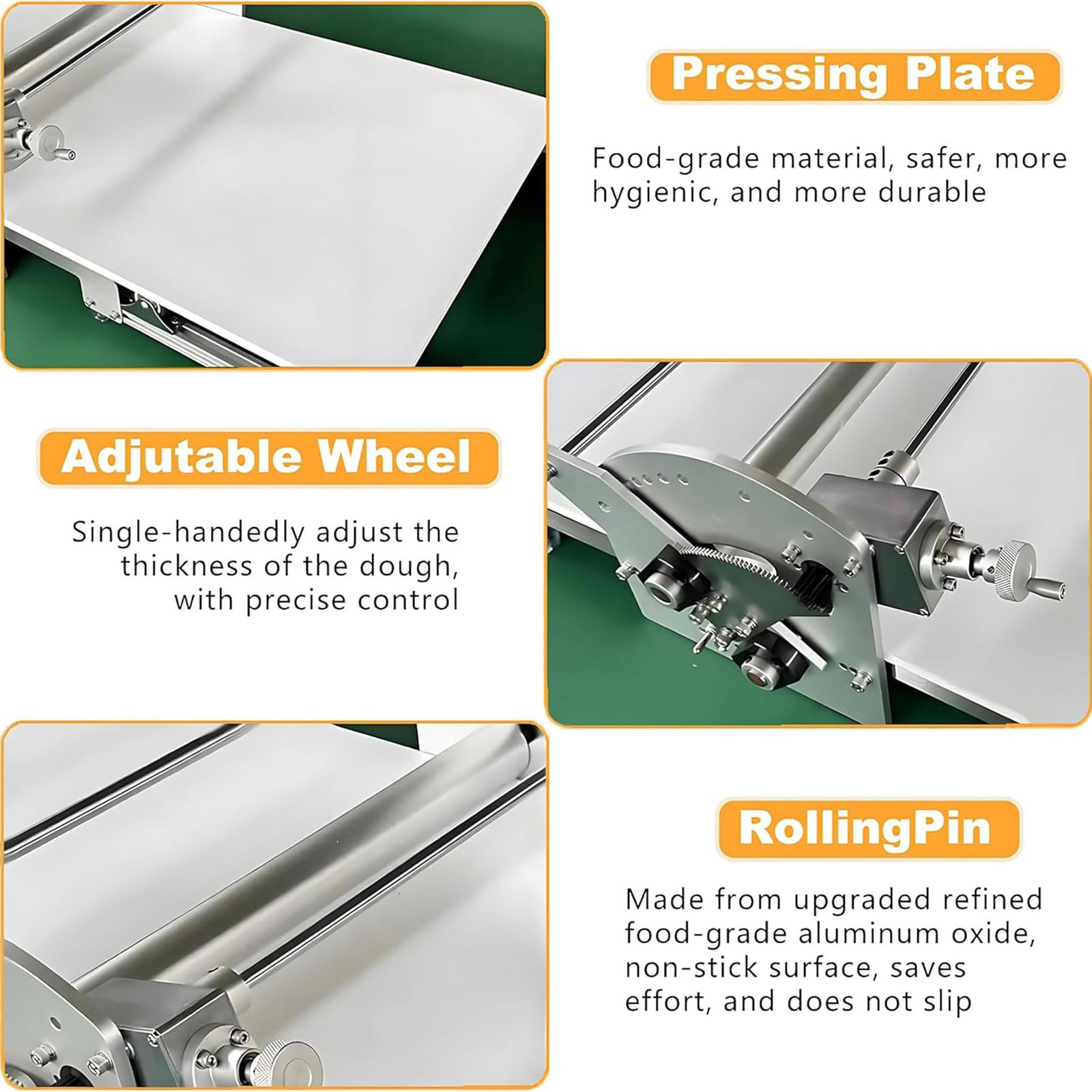 Sfogliatrice per impasto, macchina elettrica a rullo, spessore regolabile 2-30 mm, in acciaio inox per pane, marzapane, pasta sfoglia