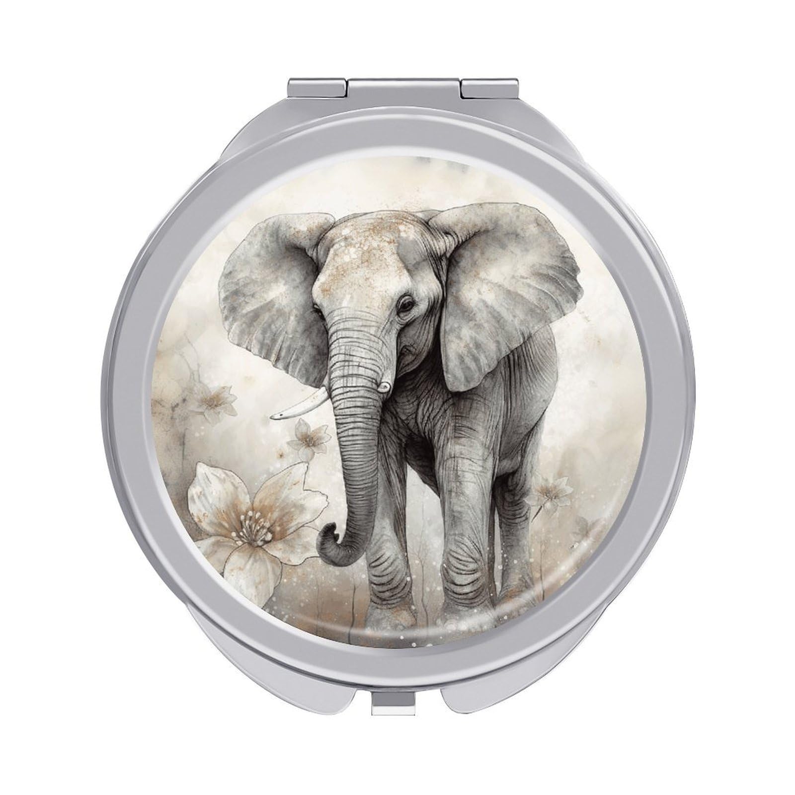VstaDank Animals Cute Elephant Compact Mirror for Purses Round Fashion Travel Makeup Mirror 2X /1x Magnifying Double Sides Mini Mirrors Portable Pocket Mirrors for Handbag Purse Women Gift