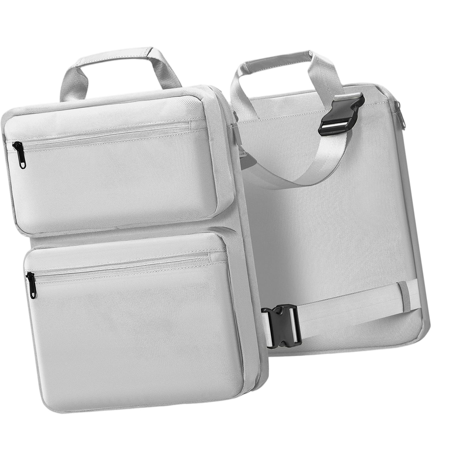 Borsa per computer espandibile a scomparti multipli con protezioni antiurto in tessuto Comoda maniglia Soluzione archiviazione da viaggio Custodia per laptop antiurto