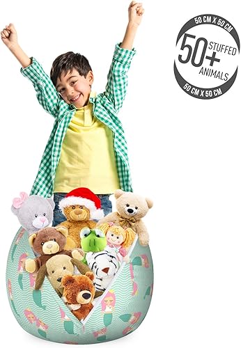 Miniatura 48 de Lunarable Silla de almacenamiento para adolescentes, coloridos patines de estilo retro, para actividades juveniles, para niñas y niños, divertido